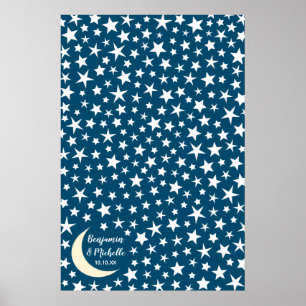 Starry Night Guest Book Poster - 250 Espaços