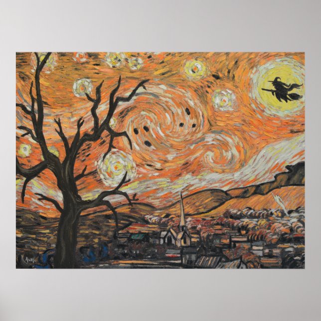 Starry Night Halloween Poster (Frente)