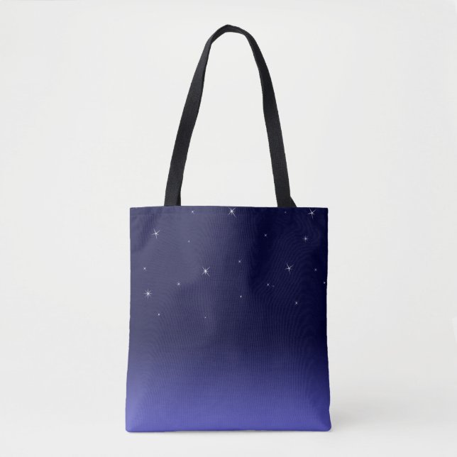 Starry Night, Marinho Blue Personalizável Tote Bag (Frente)