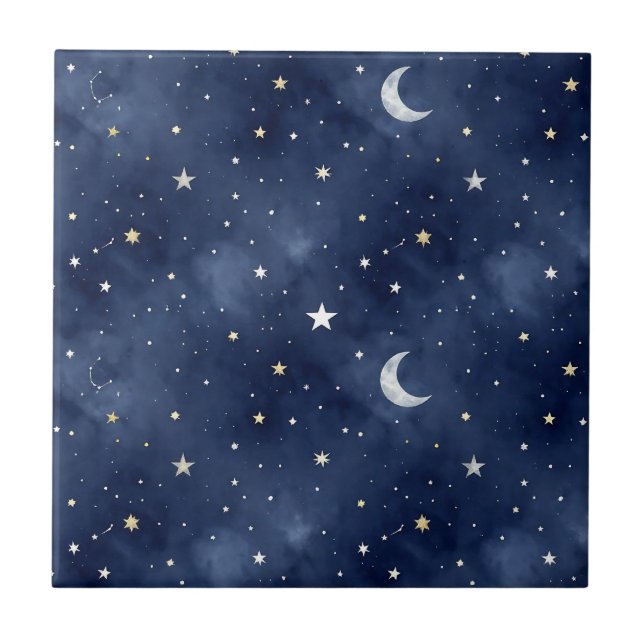Starry Night Moon Constellations Pattern (Frente)