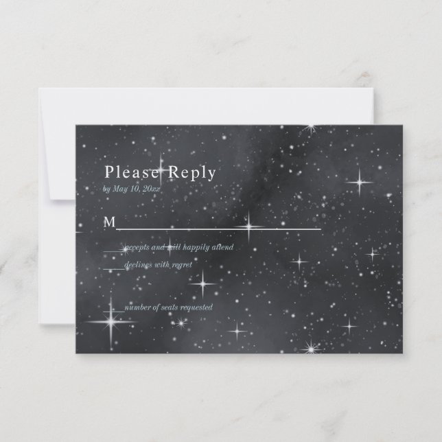 Starry Night Moon Phases Celestial RSVP Card (Frente)