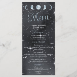 Starry Night Moon Phases Wedding Flat Menu