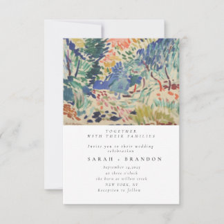 Starry Night Old Painting Convite para casamento