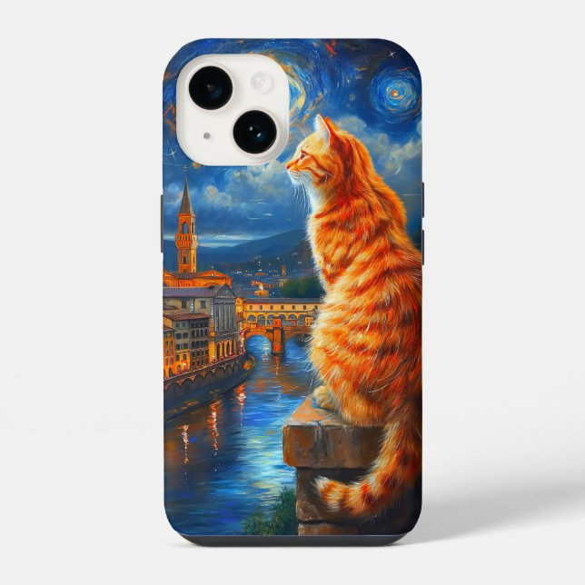 Starry Night Over Florence | Ginger Cat Art (Verso)