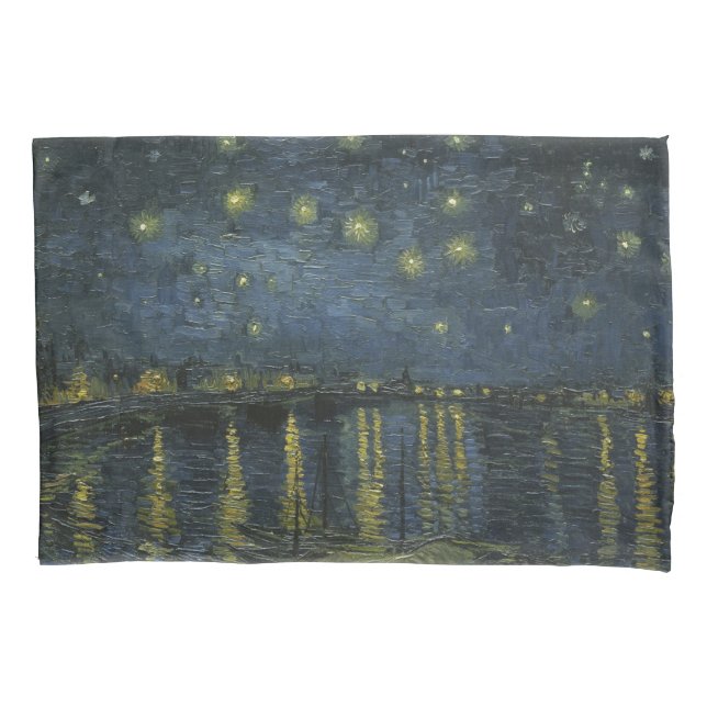 Starry Night Over the Rhône, pintura a óleo Van Go (Frente)