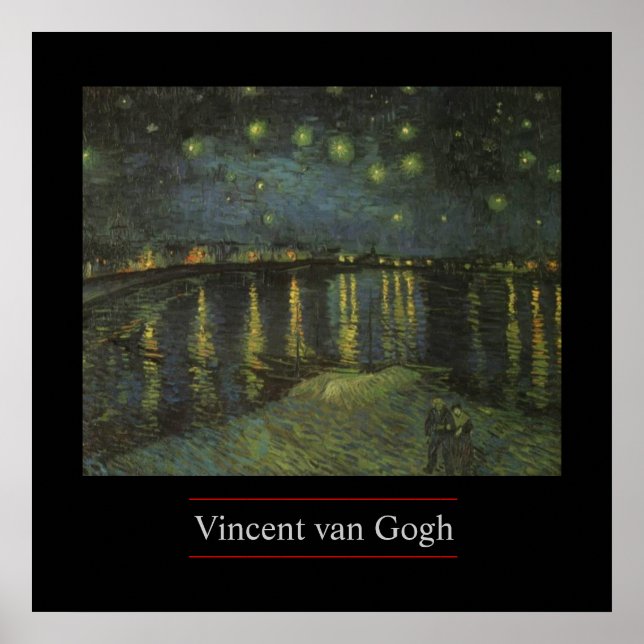 Starry Night Over the Rhone, por van Gogh Poster (Frente)