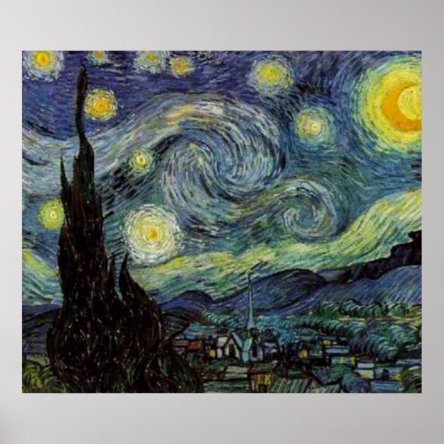 Starry Night Painting por van Gogh Poster (Frente)