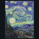 Starry Night por van Gogh<br><div class="desc">Van Gogh era obcecado pelo simbolismo de objetos luminosos e de cor. A lâmpada era um símbolo de calma e segurança. A estrela simbolizou a fé, e a luz gasosa, as realidades humanas. O azul ultramarino profundo era infinito, enquanto o vermelho e o verde expressavam "essas coisas terríveis, as paixões...</div>