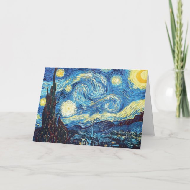 Starry Night por Van Gogh, Bela Arte, Cartão (Frente)