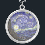 Starry Night por Van Gogh no colar redondo<br><div class="desc">Starry Night por Van Gogh para o amante da arte ou sonhador na sua vida.</div>
