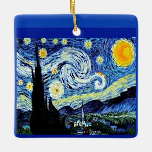 Starry Night por Van Gogh, Ornamento (Frente)