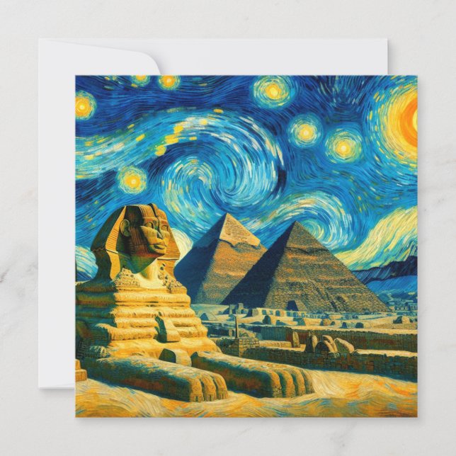 Starry Night Pyramids Sphinx Egito (Frente)