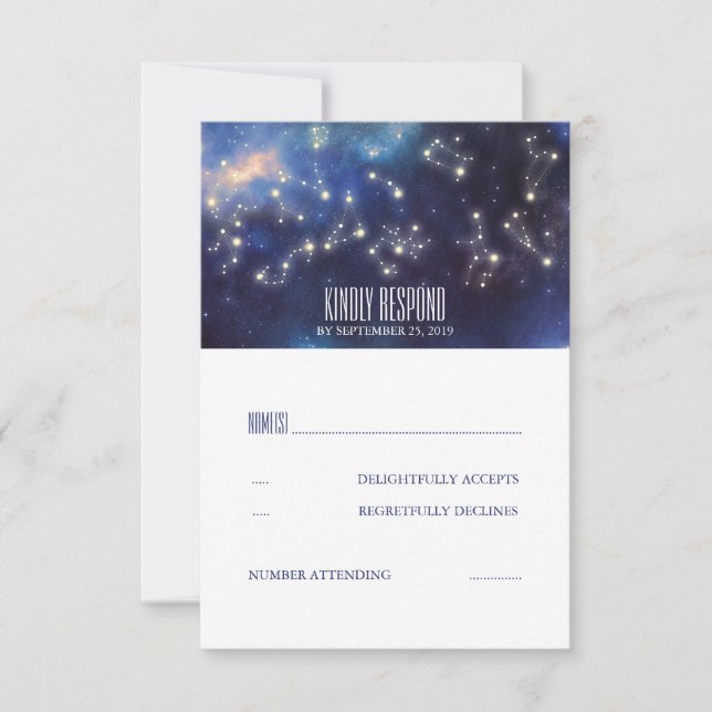 Starry Night Sign Wedding RSVP (Frente)