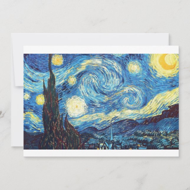 Starry Night, Van Gogh, Art Flat Card (Frente)