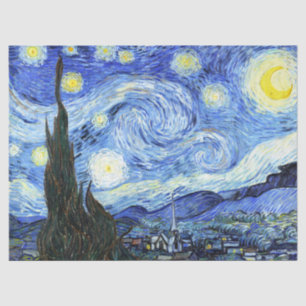 Starry Night Van Gogh Impressionismo Papel Tecido