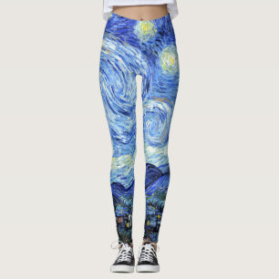 Starry Night Van Gogh por todo o Impressão Legging