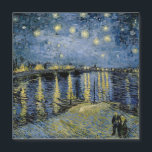 Starry Night Vincent van Gogh<br><div class="desc">Algodão em Cordeville. Vincent Willem van Gogh. Paisagem noturna em tons azuis e amarelos escuros. Há uma ponte sobre o rio. No primeiro plano,  um homem e uma mulher caminham pelo cais. As estrelas estão brilhando no céu. Reprodução de famosas imagens de arte no dominio público.</div>