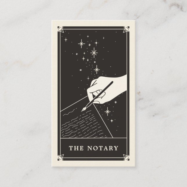 Starry Notary Tarot Writer Cartão de visita (Frente)