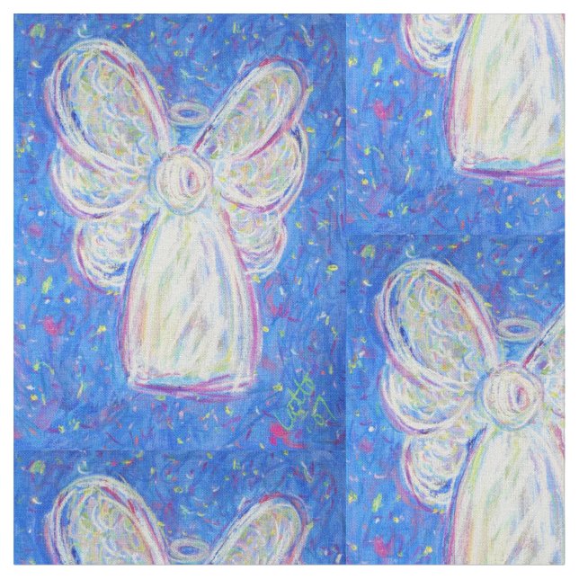 Starry White Guardian Angel Art Material de Tecido (Detalhe)