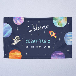 Stars Solar System Birthday Watercolor Welcome
