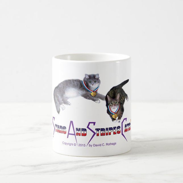 StarsAndStripesCats agride, branco caneca do (Centro)