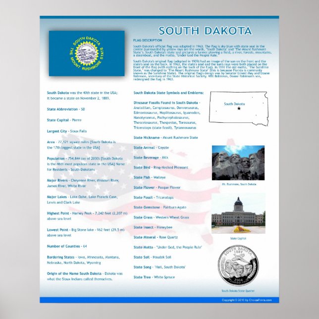 State of South Dakota,SD Poster (Frente)