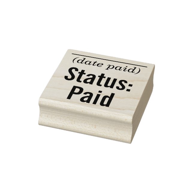 "Status: Paid" Básico Carimbo de Borracha (Carimbo)