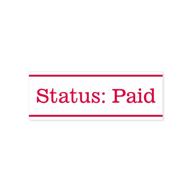 "Status: Paid" Básico Carimbo de Borracha (Design)