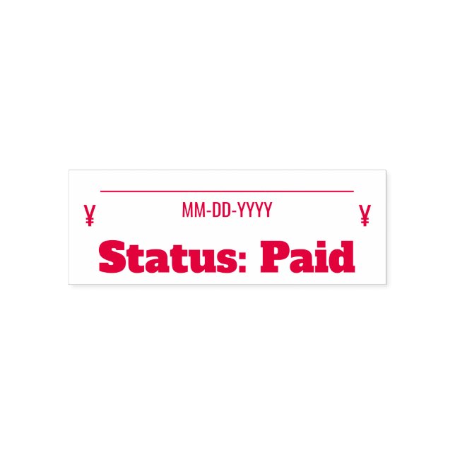 "Status: Paid" Carimbo de Borracha (Design)