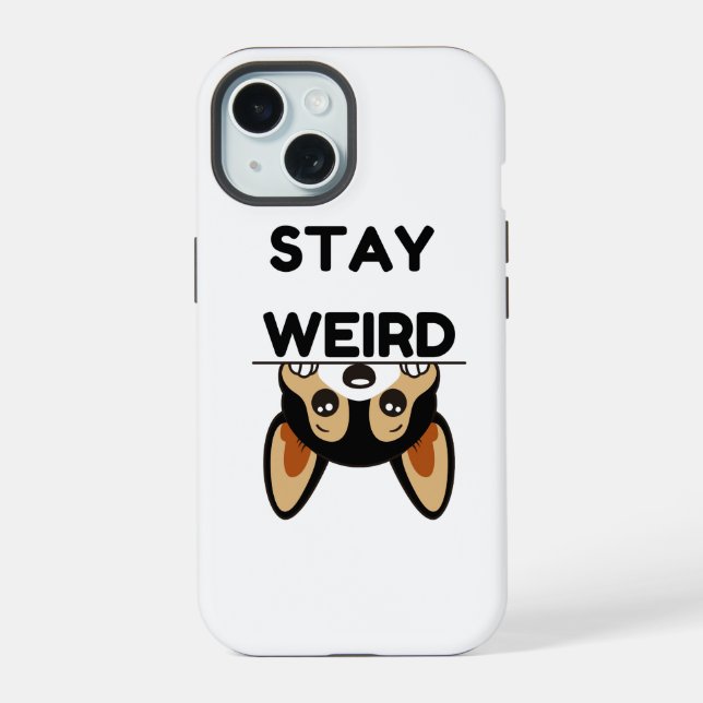 Stay Weird Funny Boston Terrier Cartoon Dog  (Verso)