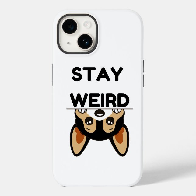 Stay Weird Funny Boston Terrier Cartoon Dog  (Verso)