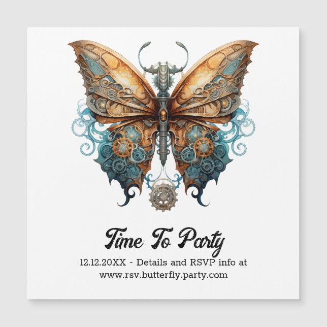 Steamlace Swallowtail Butterfly Casamento Steampun (Frente)