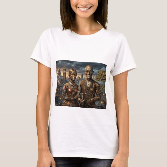 Steampunk American Gothic: Londres - Camiseta para (Frente)