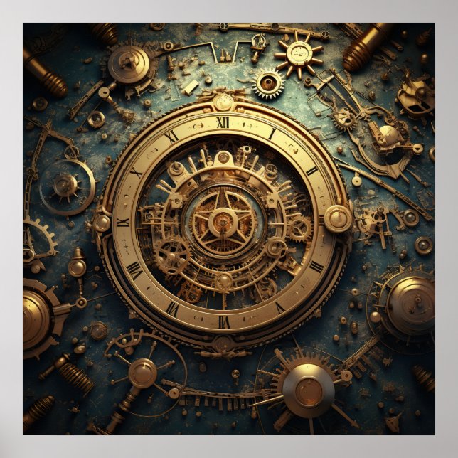 Steampunk Celestial Art Poster (Frente)