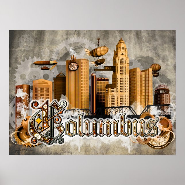 Steampunk Columbus Poster (Frente)
