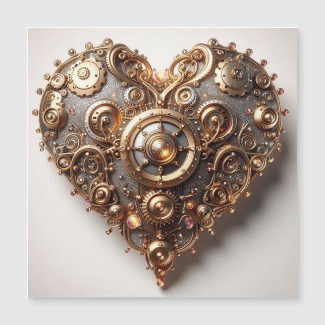 Steampunk Elegant Clockwork Gear Heart (Frente)