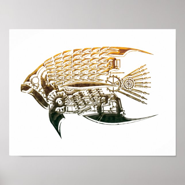 Steampunk fish posters (Frente)