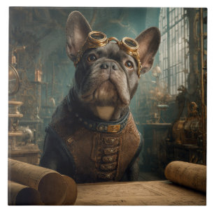 Steampunk Frenchie (Edição 2) - 15 cm x 15 cm