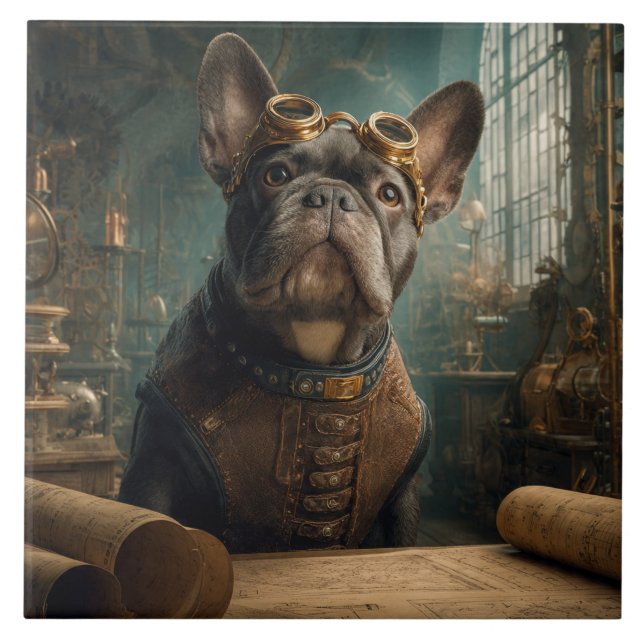 Steampunk Frenchie (Edition 2) - 6" x 6"  (Frente)