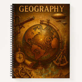 Steampunk Geography. Vintage Globe, Compass & Map