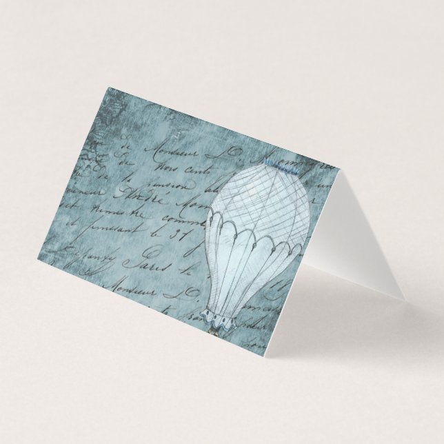 Steampunk Hot Air Balloon Dusk Blue Manuscrito (Frente)