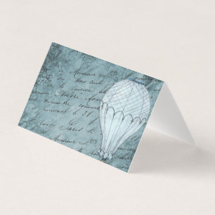 Steampunk Hot Air Balloon Dusk Blue Manuscrito