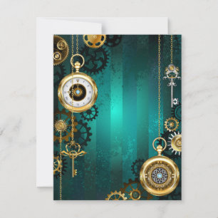 Steampunk Jewelry Watch em um fundo verde