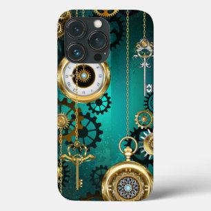 Steampunk Jewelry Watch em um fundo verde