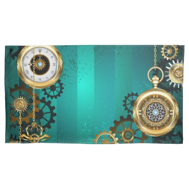 Steampunk Jewelry Watch em um fundo verde (Frente)
