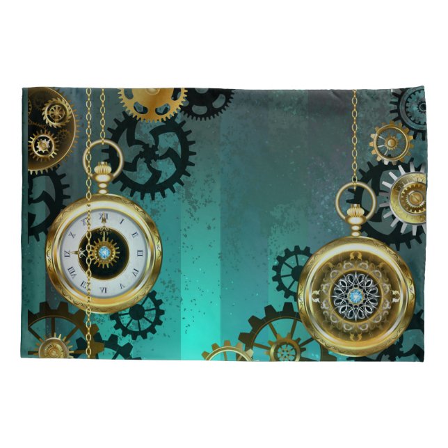 Steampunk Jewelry Watch em um fundo verde (Verso)