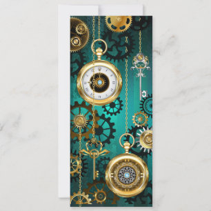 Steampunk Jewelry Watch em um fundo verde