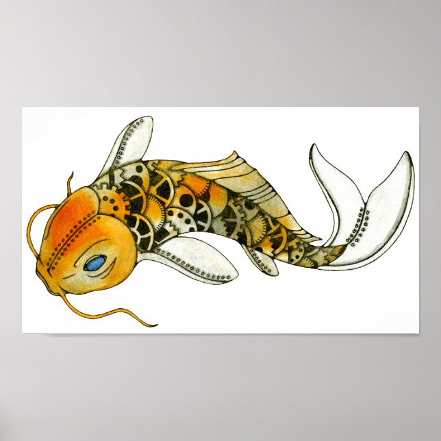 Steampunk Koi Poster (Frente)