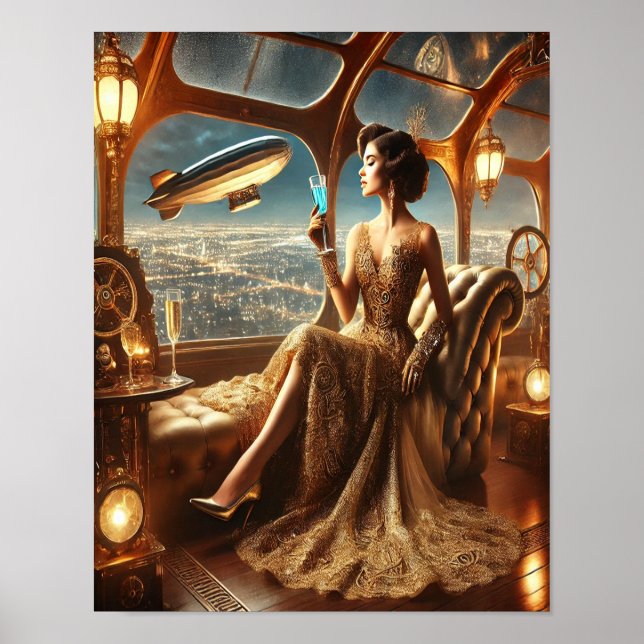 Steampunk Poster 33, A 1ª Classe Lounge Siren (Frente)