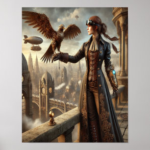 Steampunk Poster 37, O Falconer Mecânico